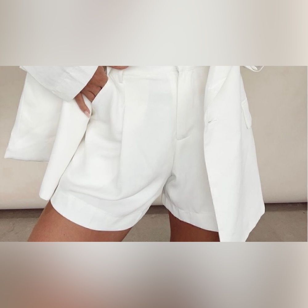 white oversized shorts